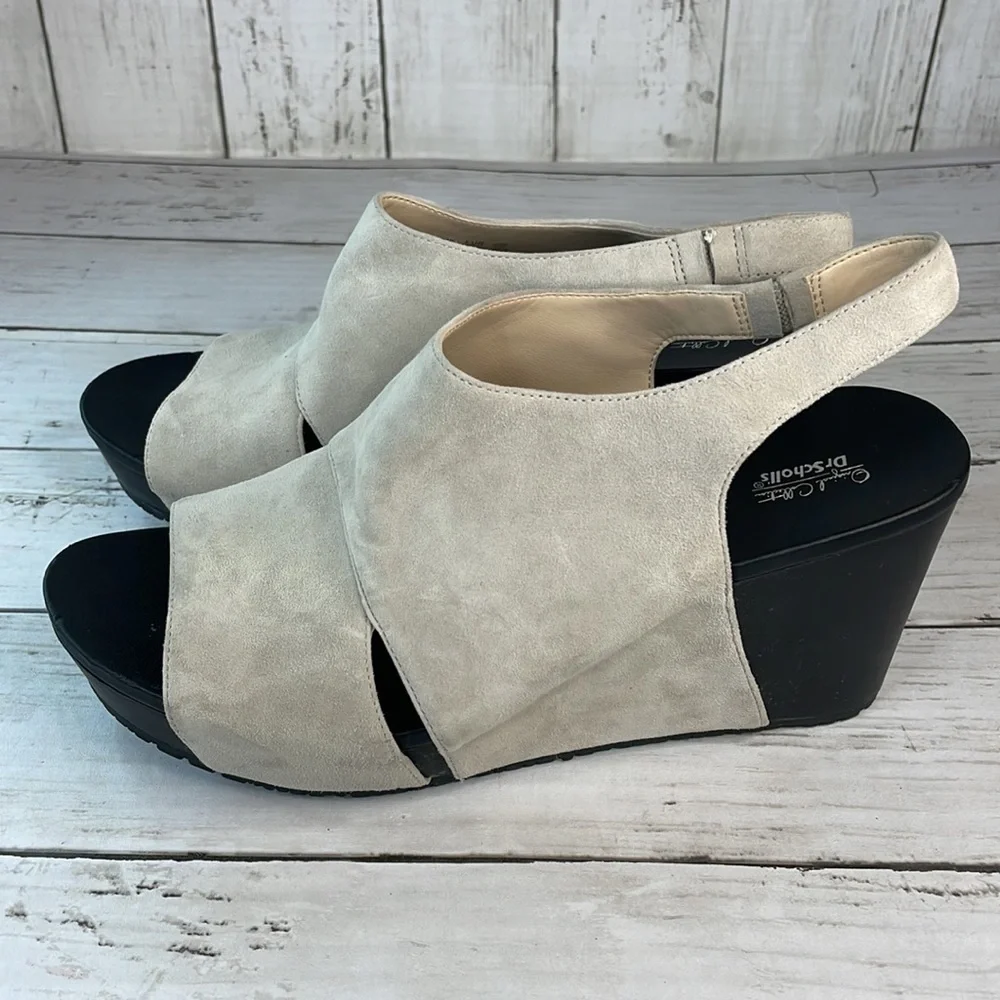 Dr Scholl's Look New Taupe Suede Weslyn Wedge Sandal